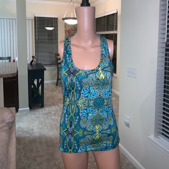 tulah Tops - Tulah Blue & Yellow Floral tank top size S